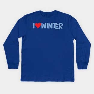 I Heart Winter Illustrated Text with a heart Kids Long Sleeve T-Shirt